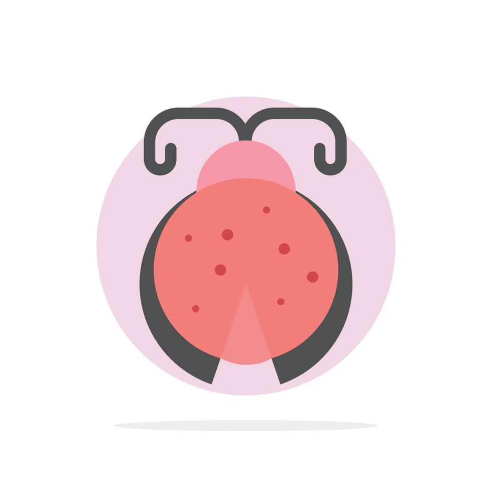 Beetle Bug Ladybird Ladybug Abstract Circle Background Flat color Icon vector