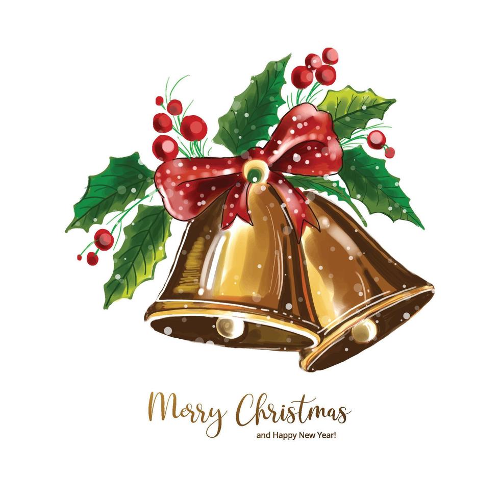 Beautiful artistic christmas decorative bells card background vector
