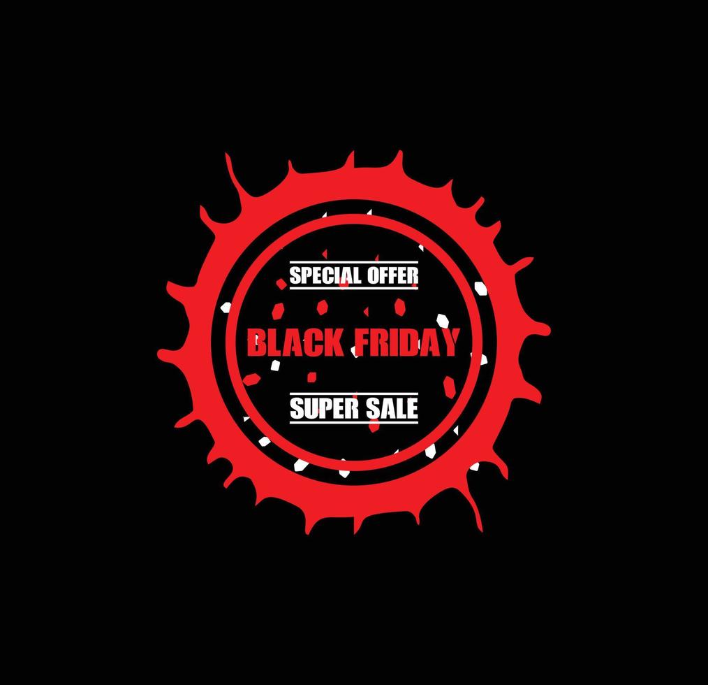 Black Friday sale promotional marketing banner, poster with red tags. Vector illustration