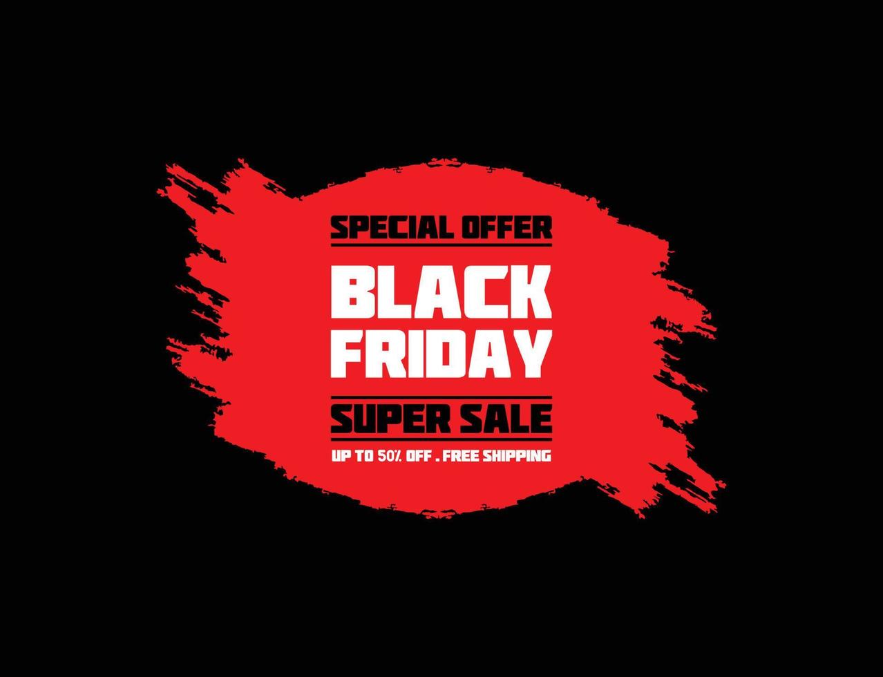 Black Friday sale promotional marketing banner, poster with red tags. Vector illustration