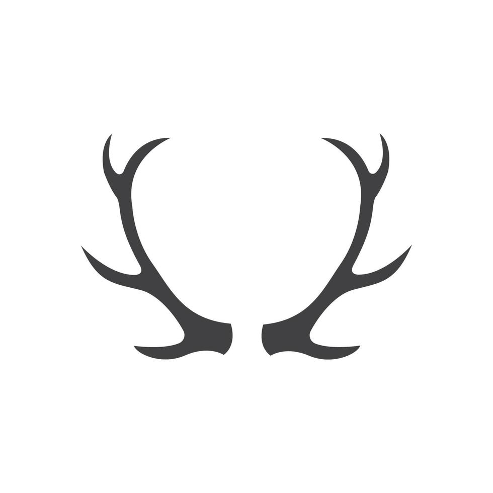 diseño de ilustración de icono de vector de plantilla de logotipo de cuernos de venado