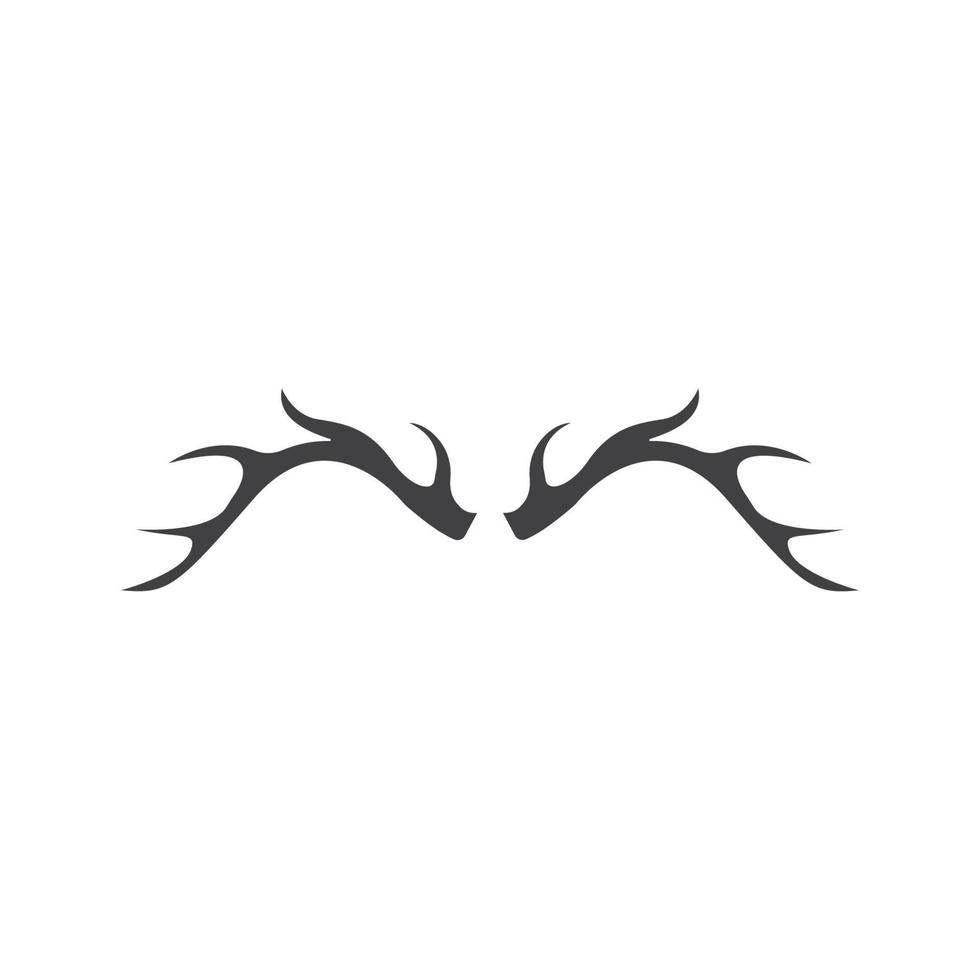 diseño de ilustración de icono de vector de plantilla de logotipo de cuernos de venado