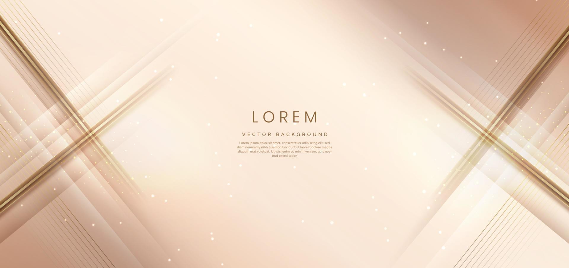 Abstract elegant soft gold background with golden line and lighting effect sparkle. vector