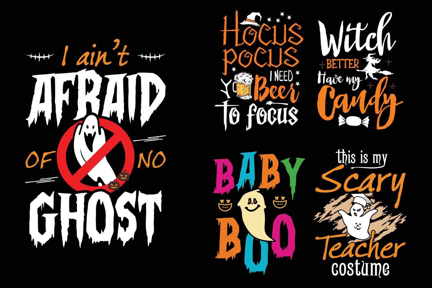 Typography  Halloween t shirt design. vector