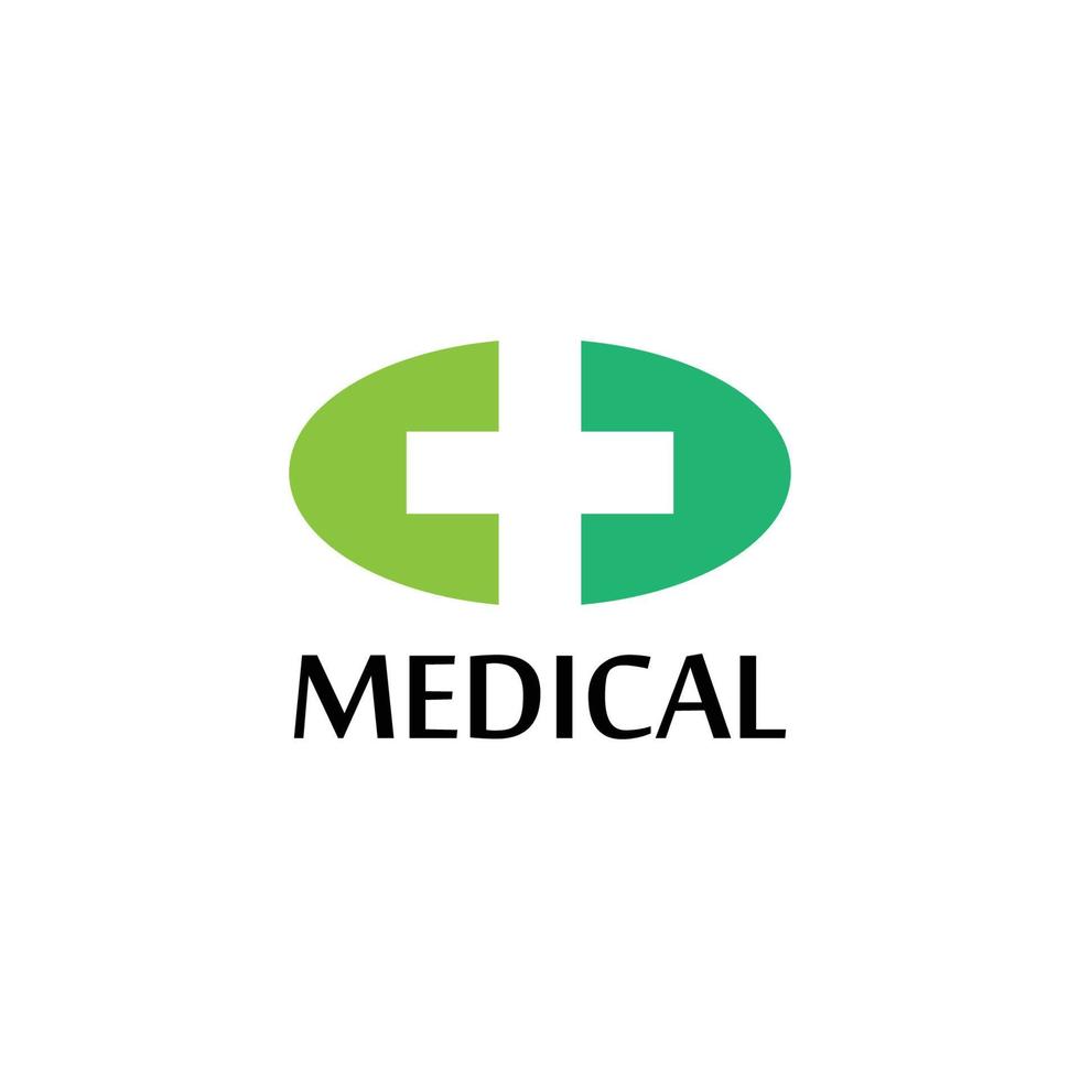 logotipo médico cruzado vector