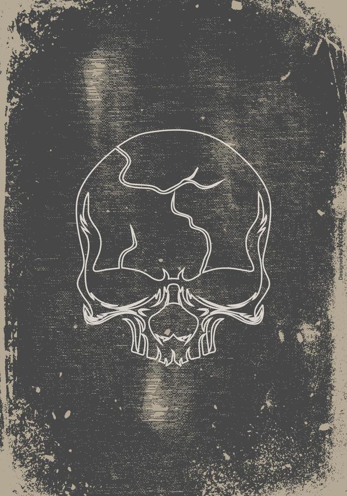 skull vintage vector art old look