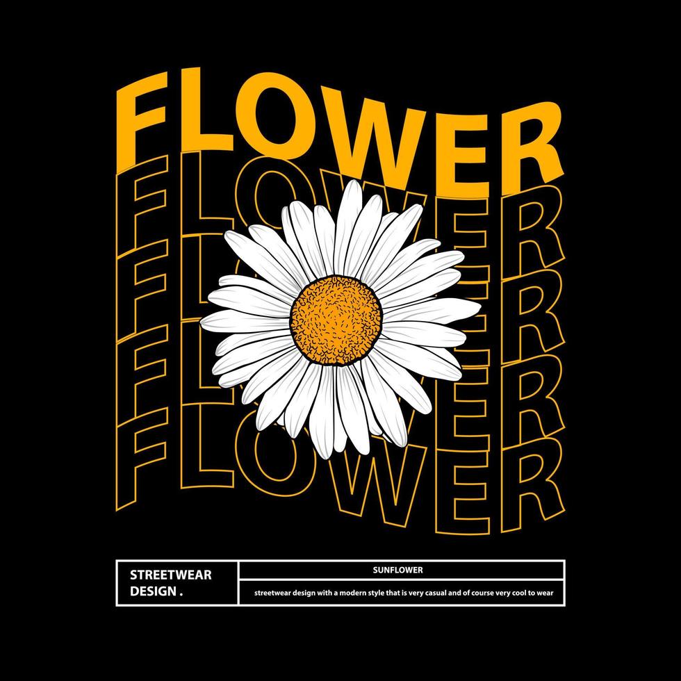 Sunflower streetwear design retro modern vector clothing