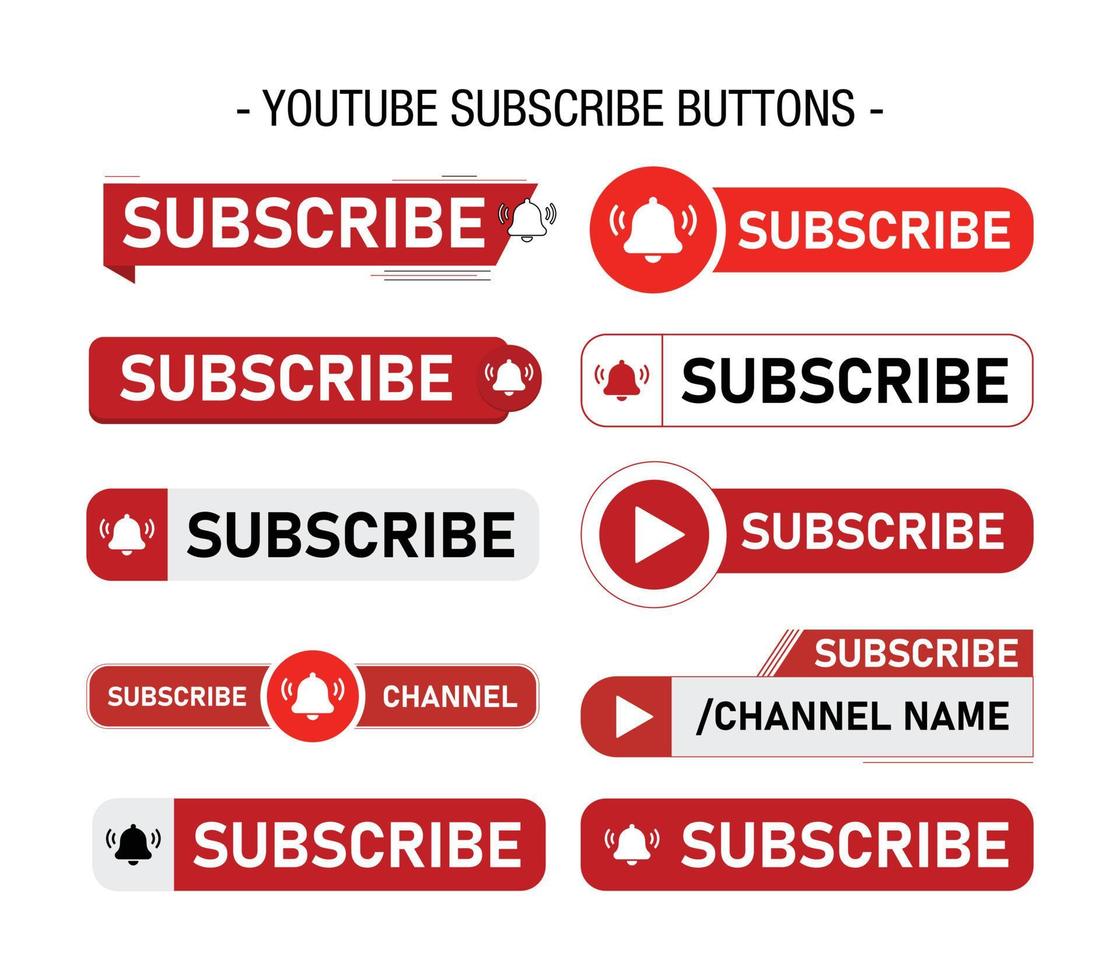 YouTube Channel Subscribe Button Template Design vector