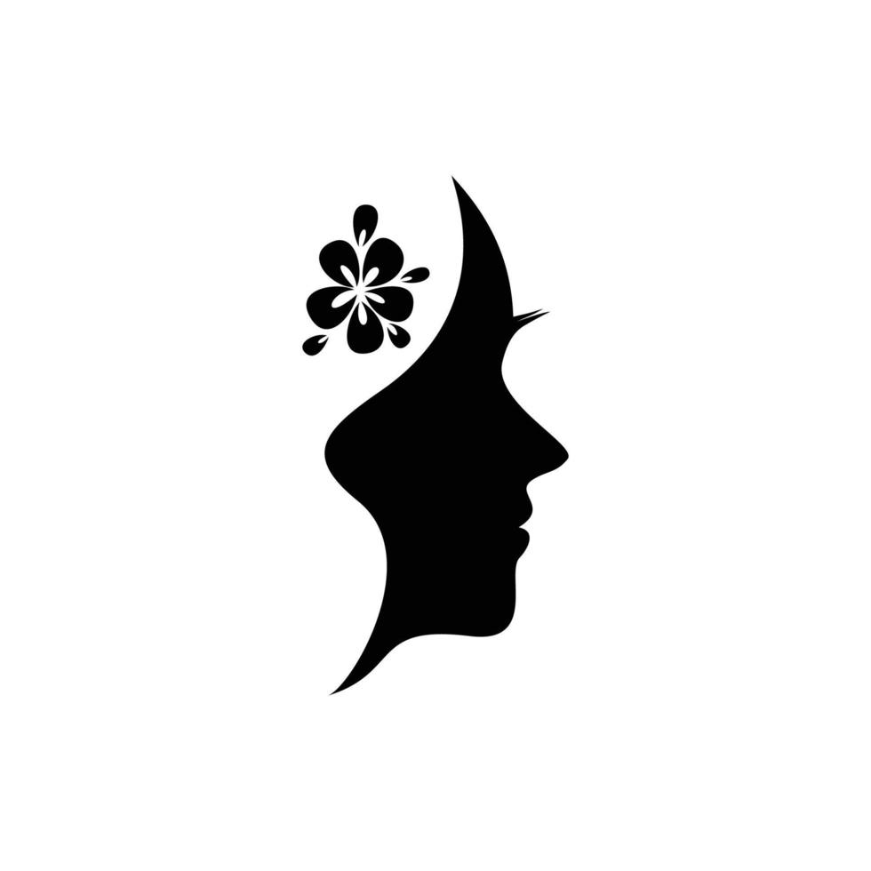 beauty face girl silhouette design illustration. vector