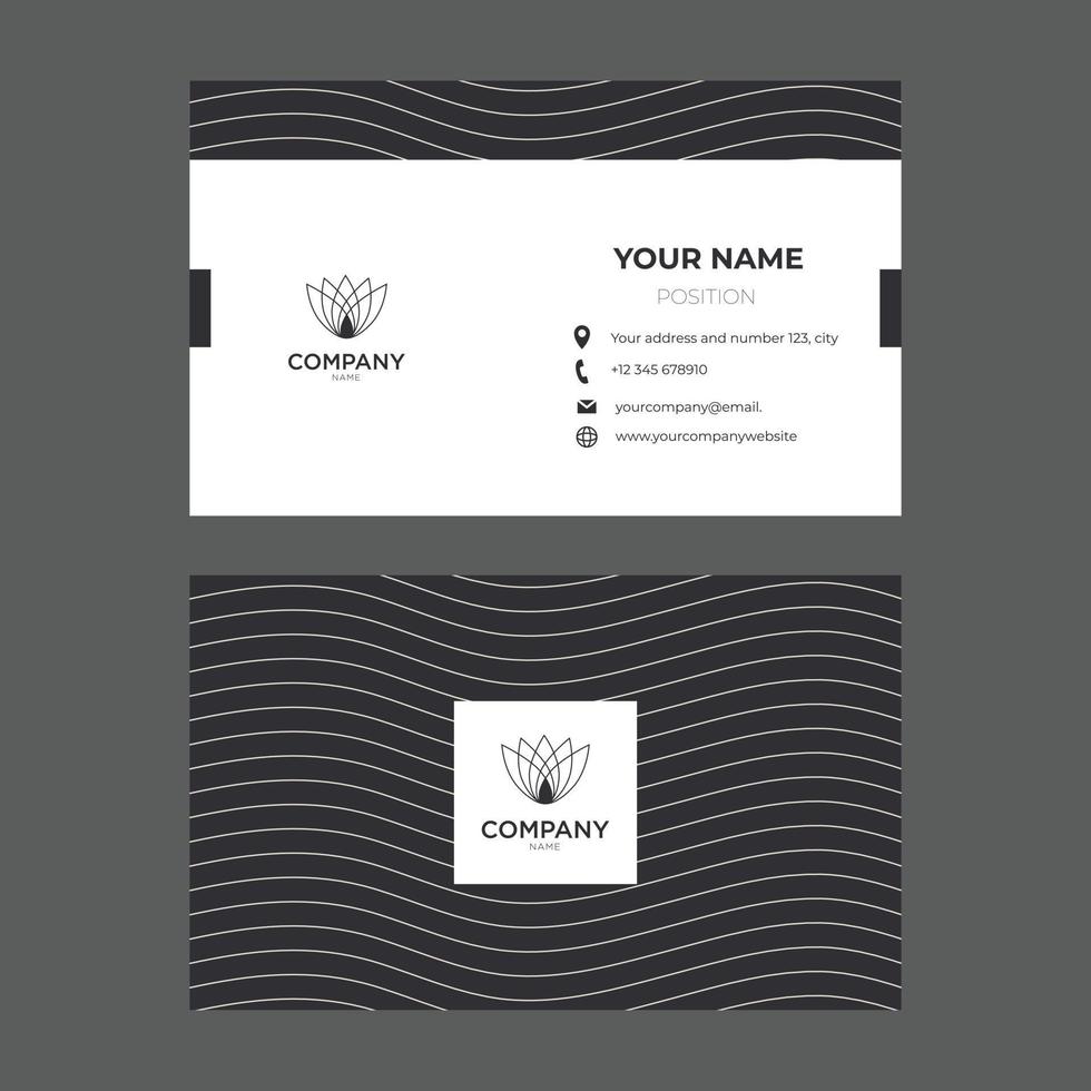 elegante tarjeta de visita color negro y gris vector