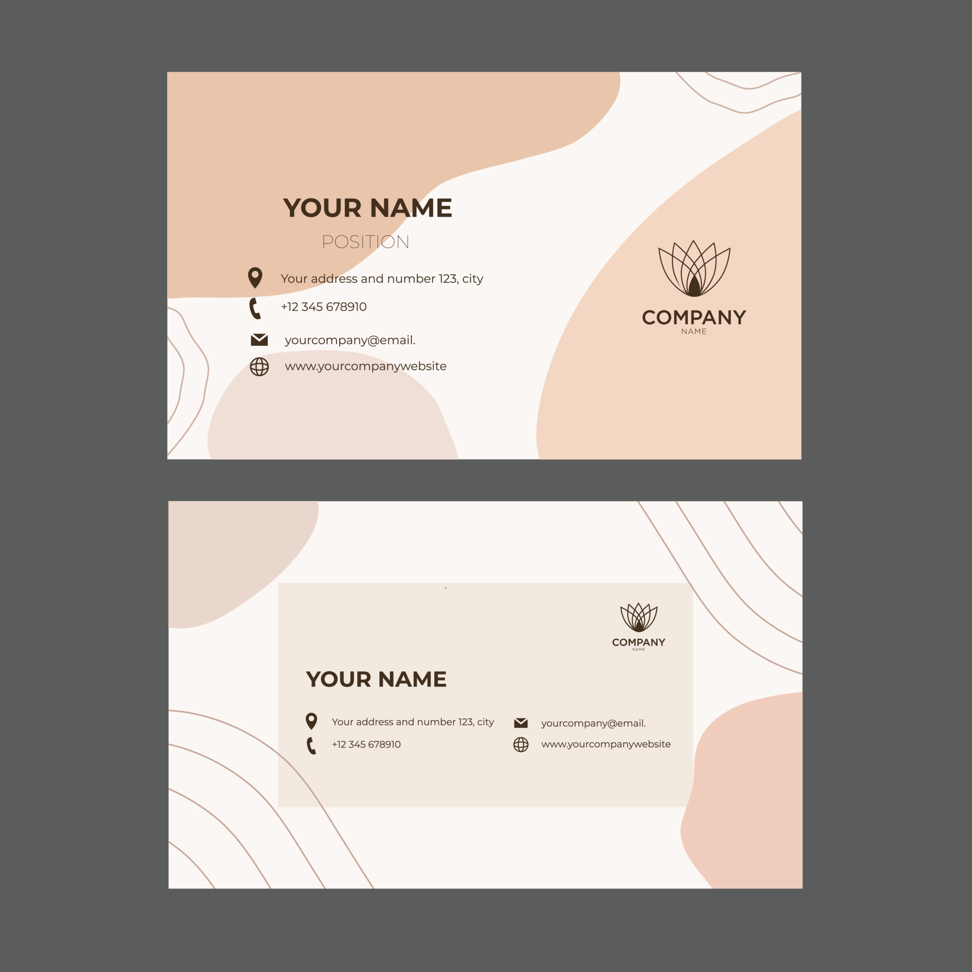 tarjeta de visita de color natural, marrón 13338083 Vector en Vecteezy