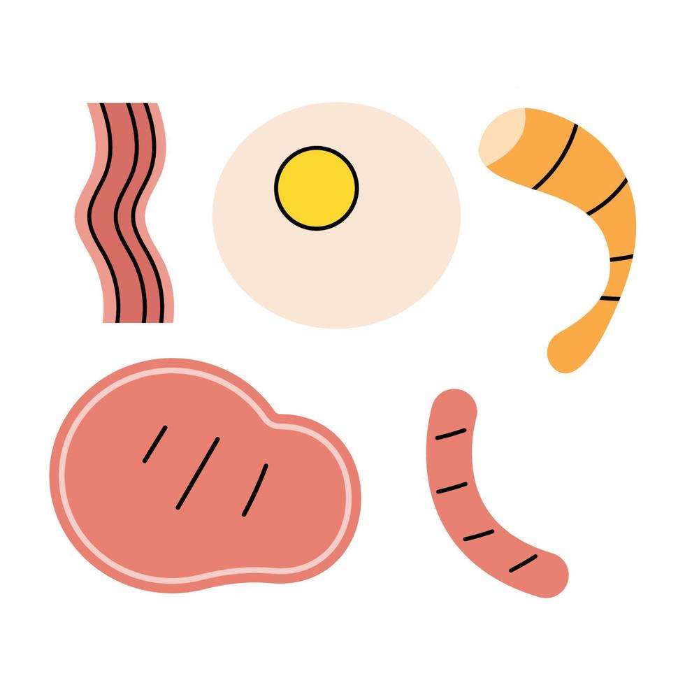 icono de comida proteica. elemento de comida para el desayuno. vector