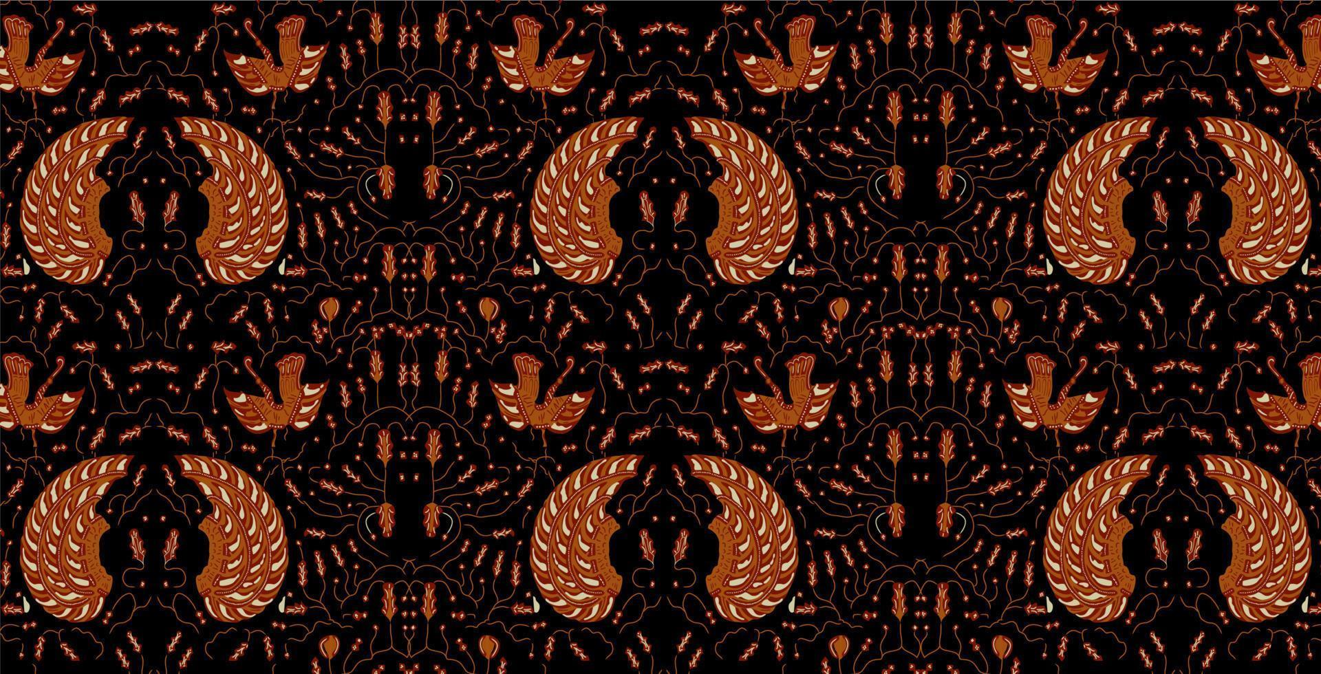 batik tradicional indonesio con motivo abstracto sido luruh de java vector