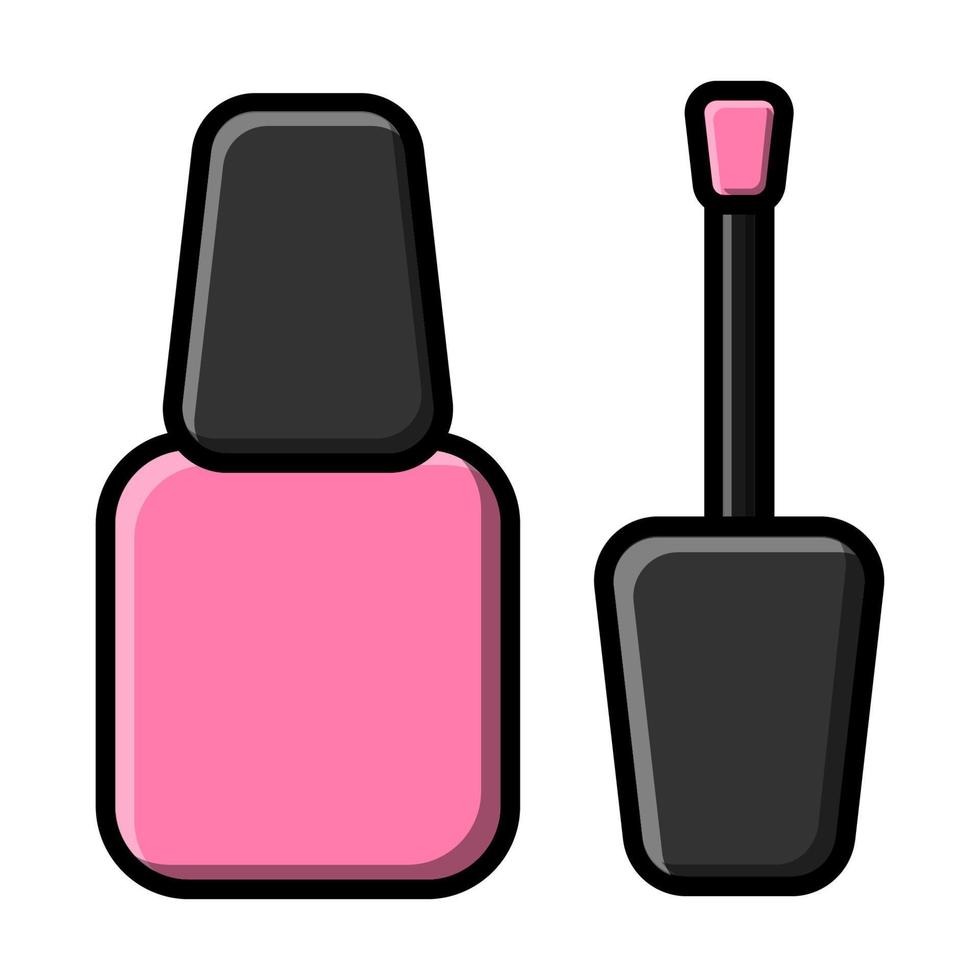 hermoso icono plano de esmalte de uñas glamoroso de moda rosa para orientación de belleza y manicura aislado en un fondo blanco. ilustración vectorial vector