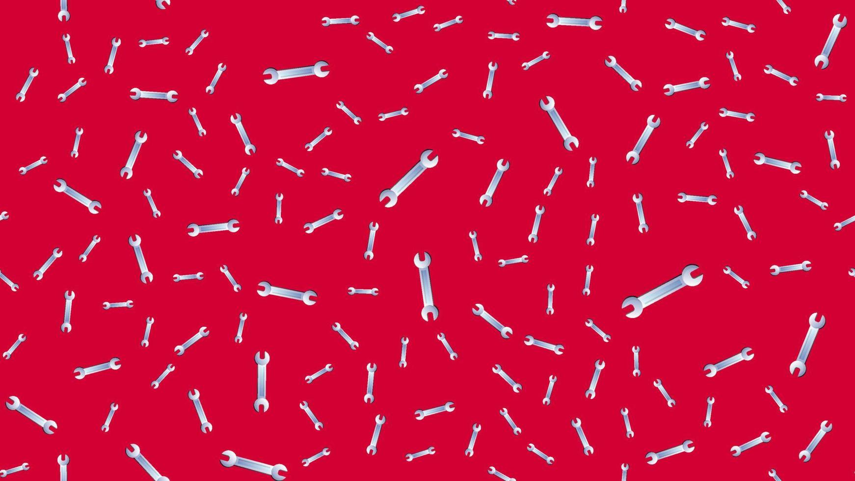 Seamless pattern with wrench and gear icons. Spanner key. Repair symbols. Simple style. Vector illustration for design, web