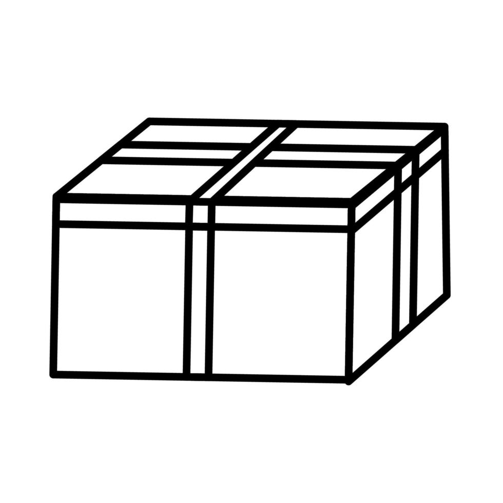 pequeño icono lineal simple en blanco y negro de un hermoso regalo de Navidad de año nuevo en una hermosa caja con cintas y un lazo aislado en un fondo blanco. ilustración vectorial vector