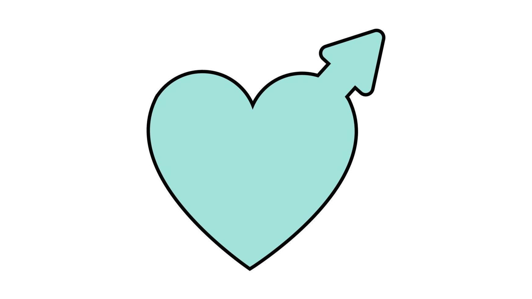 icono de estilo plano simple del hermoso símbolo de una mujer astronómica y venus en el corazón para la fiesta del amor en el día de san valentín o el 8 de marzo. ilustración vectorial vector
