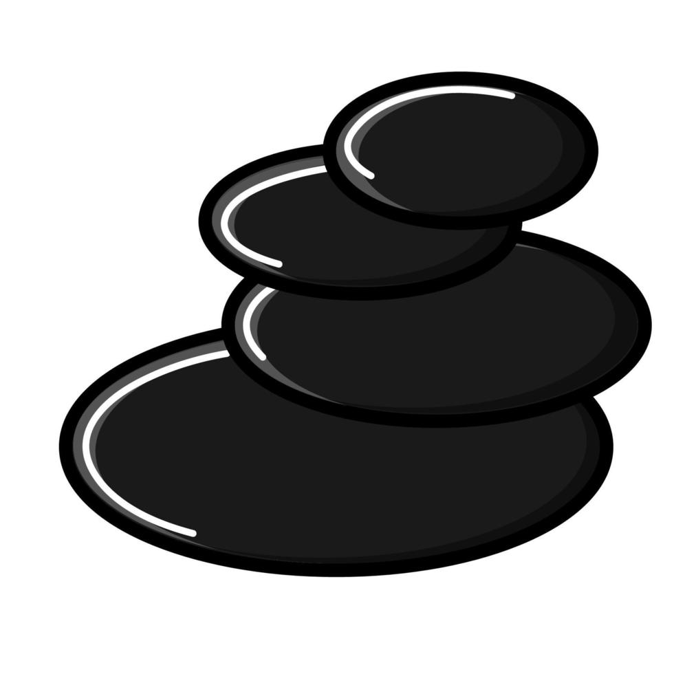 Beautiful Simple Flat Icon Of Black Hot Stones For Massage And Spa Beauty Guidance Isolated On