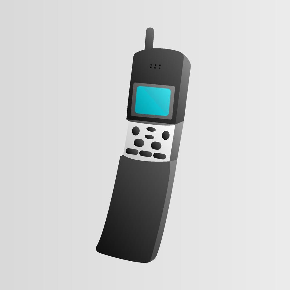 Old beautiful retro hipster mobile phone from the 70s, 80s, 90s on a white background vector