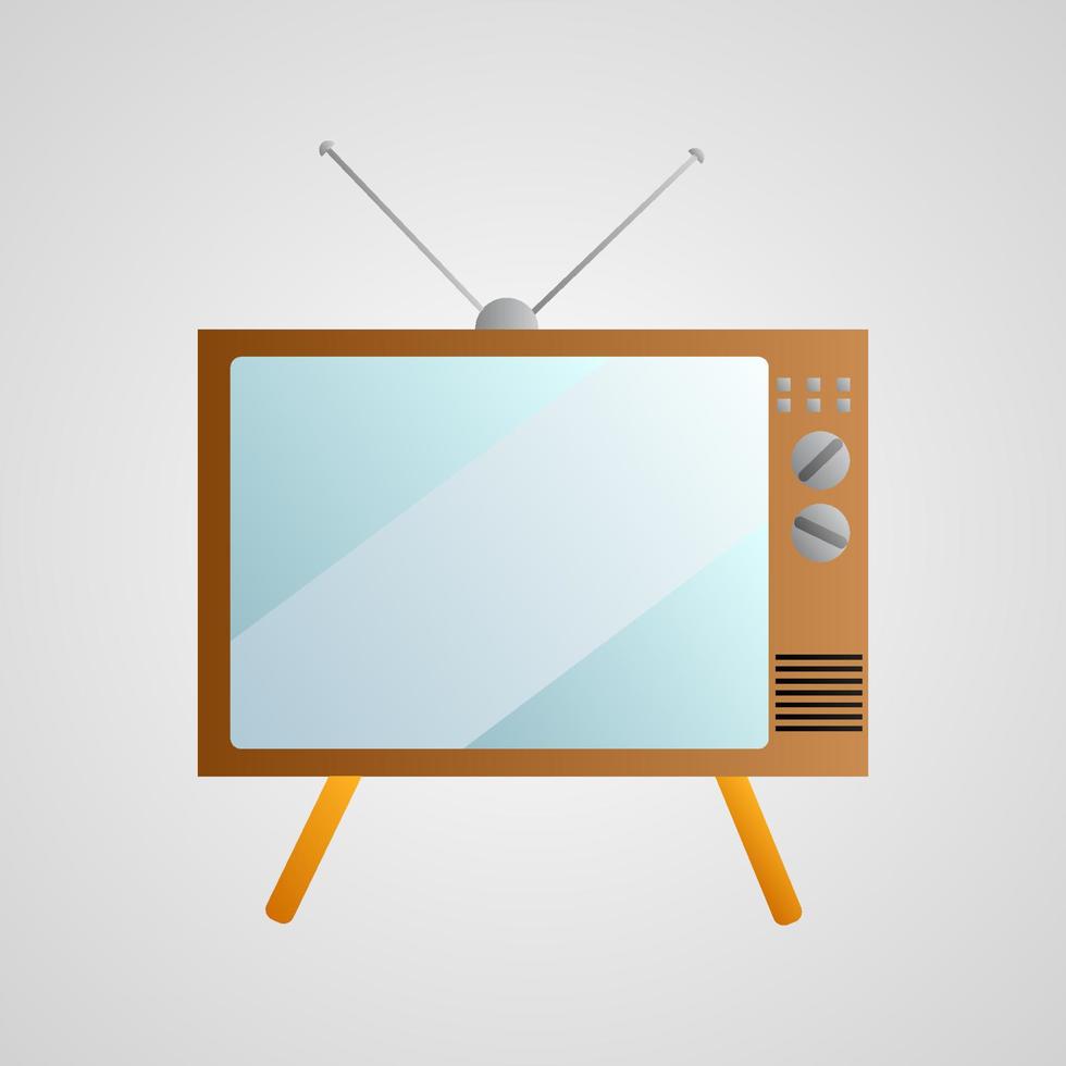 Old beautiful retro hipster tv for watching movies from the 70s, 80s, 90s on a white background vector