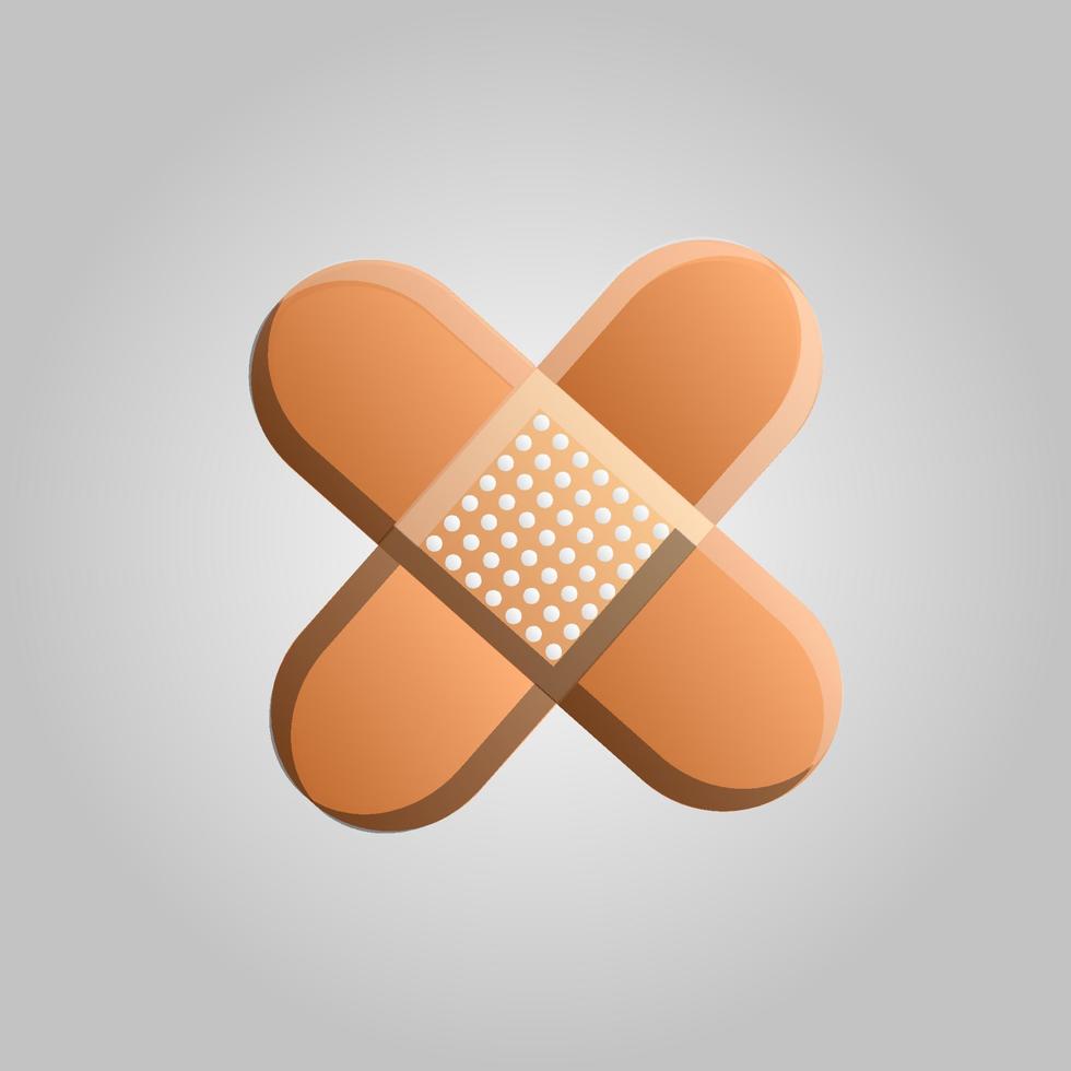 Beautiful medical icon of a disinfecting patch for the treatment of wounds on a white background vector