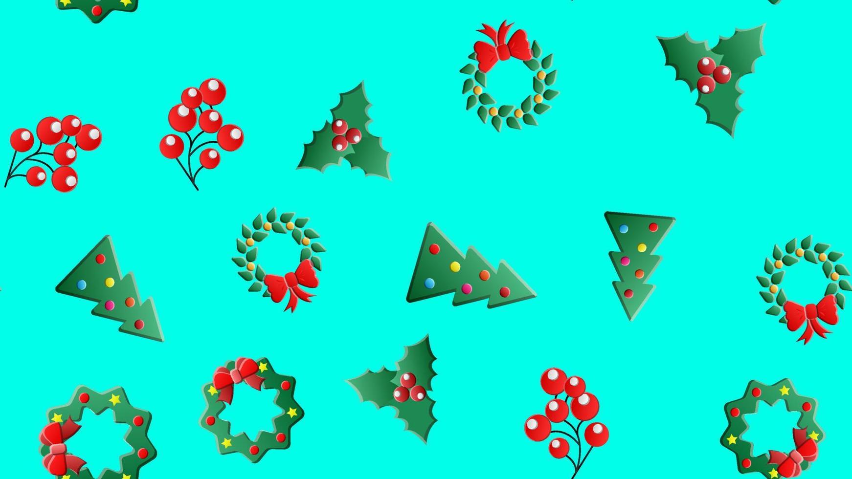 fully editable vector illustration seamless pattern with christmas items