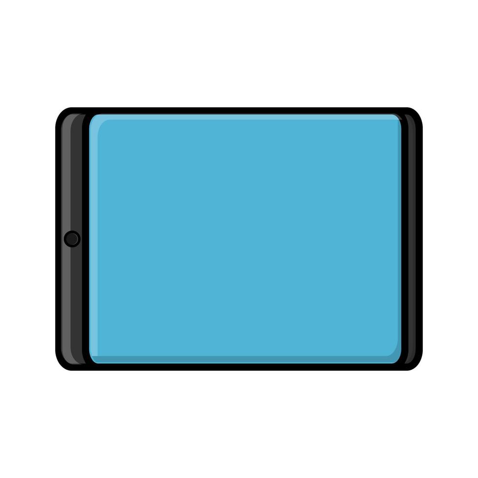 Vector illustration of a flat icon of a modern digital digital rectangular mobile tablet isolated on white background. Concept computer digital technologies