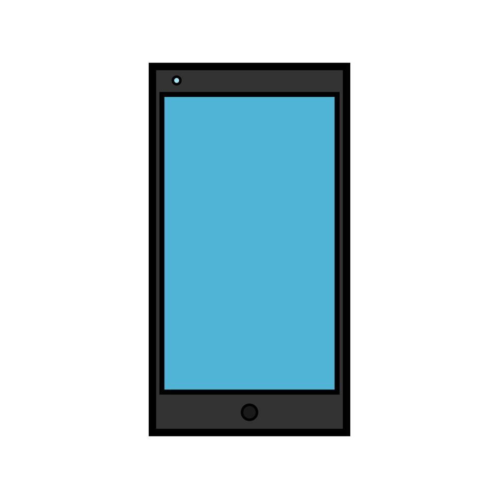 ilustración vectorial de un icono de teléfono móvil inteligente rectangular inteligente digital moderno con aislado en fondo blanco. concepto de tecnologías digitales informáticas vector