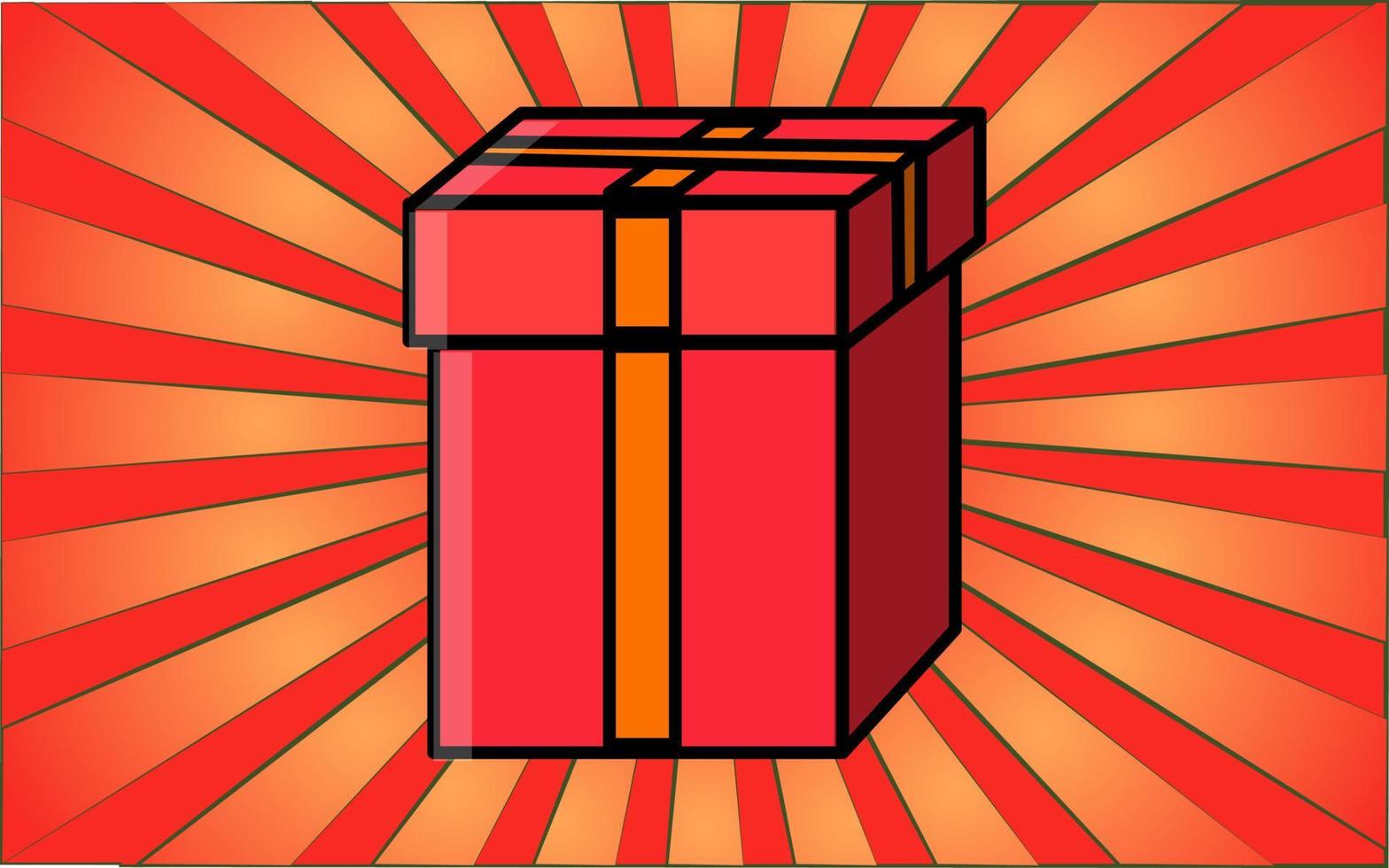 icono de estilo plano simple hermosa caja de regalo roja con una cinta para la fiesta del amor para el día de san valentín o el 8 de marzo. ilustración vectorial vector