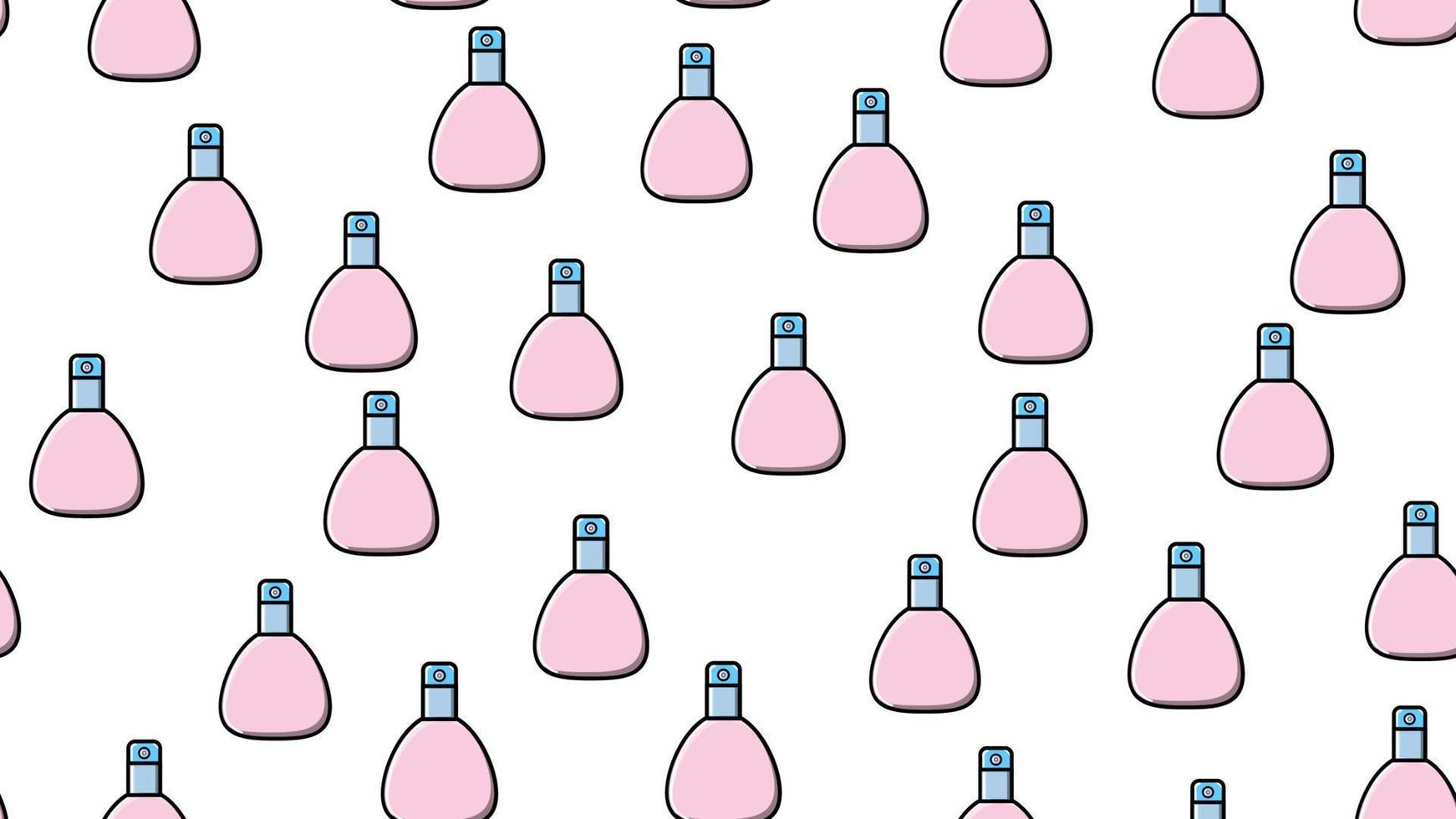 un patrón sin fin de hermosos artículos cosméticos de belleza de botellas de perfume y colonia con un delicioso olor agradable sobre un fondo blanco. ilustración vectorial vector