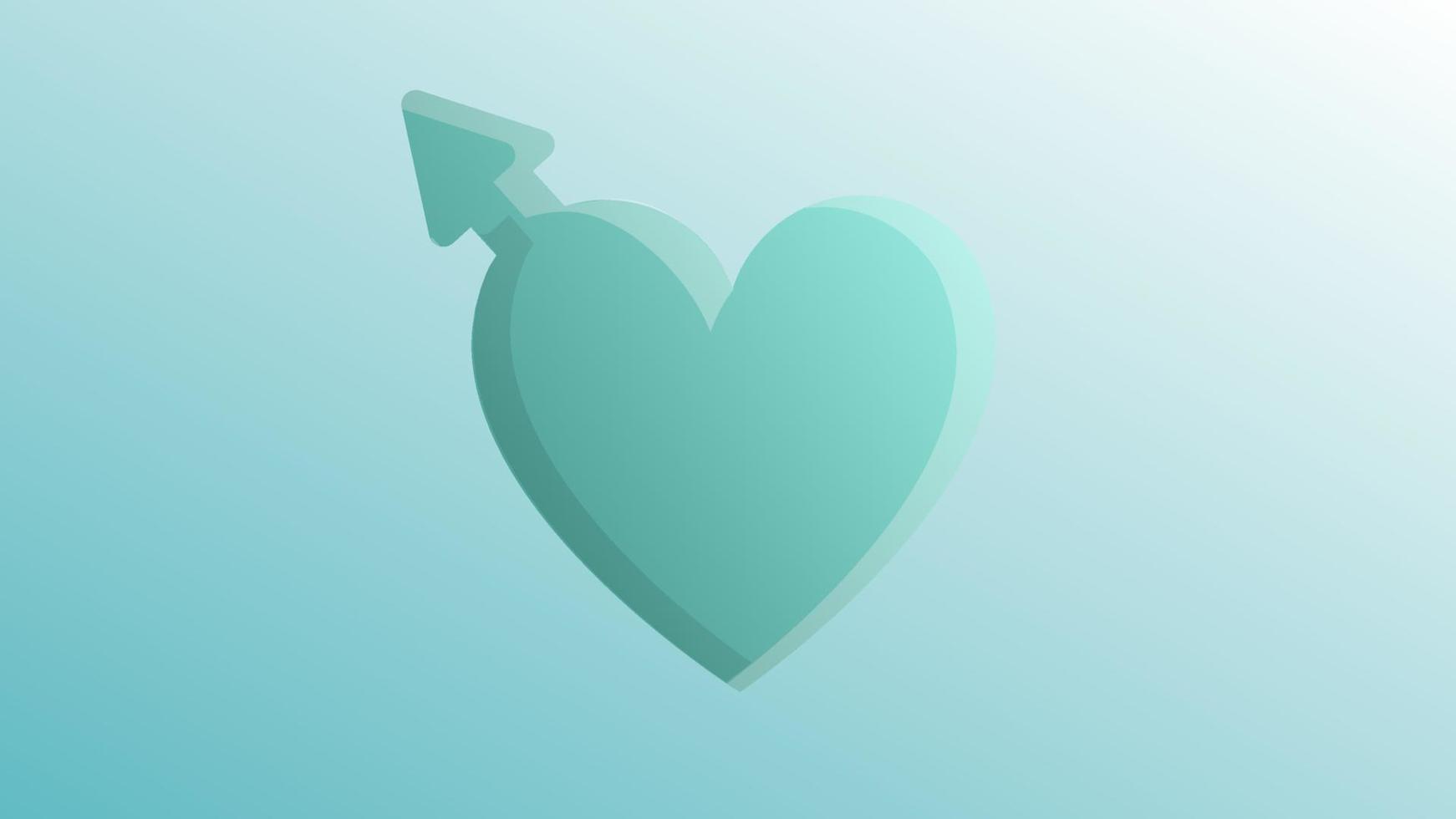 hermoso amor azul festivo alegre símbolo masculino en forma de corazón para una tarjeta de felicitación para el día de todos los amantes, día de San Valentín en un fondo azul vector