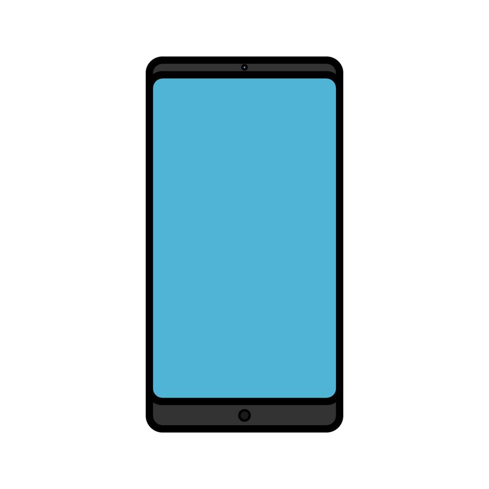ilustración vectorial de un icono de teléfono móvil inteligente rectangular inteligente digital moderno con aislado en fondo blanco. concepto de tecnologías digitales informáticas vector