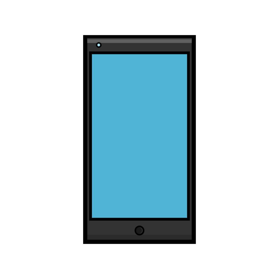 Vector illustration of a flat icon of a modern digital digital smart rectangular smartphone mobile phone with isolated on white background. Concept computer digital technologies