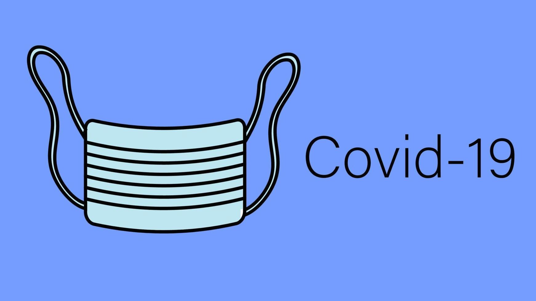 The mask is a medical disposable respirator for protection against the dangerous infectious respiratory epidemic of the pandemic of the coronavirus, Covid-19 microbe virus on a blue background vector