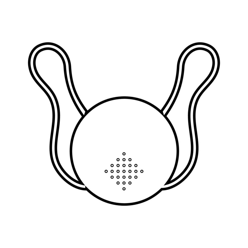 Black and white icon of a protective gauze paper medical disposable mask with a respirator against the dangerous virus covid 019 coronavirus epidemic pandemic disease. Vector illustration