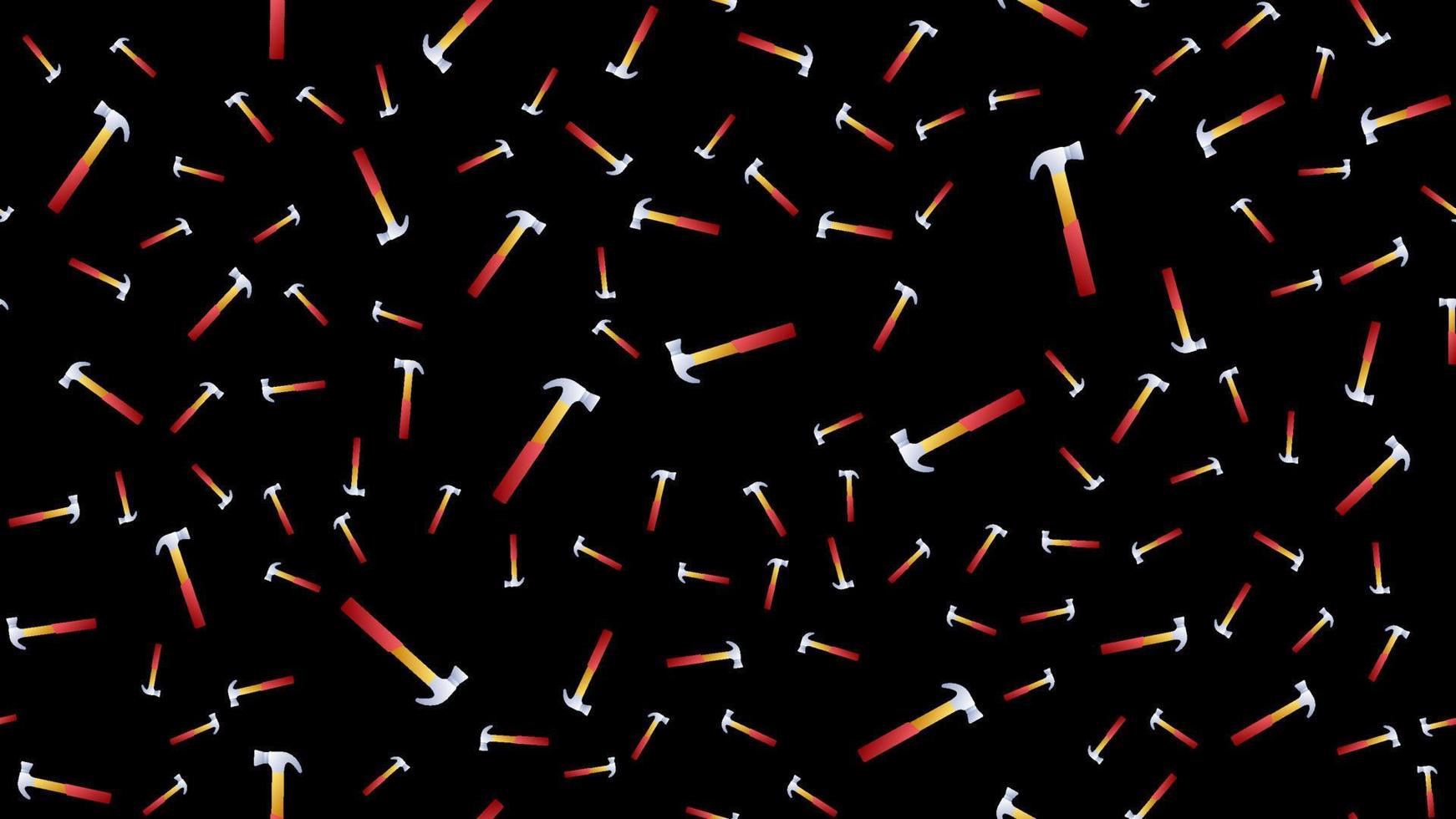 Hammer Icon Seamless Pattern, Tool Design Seamless Pattern vector