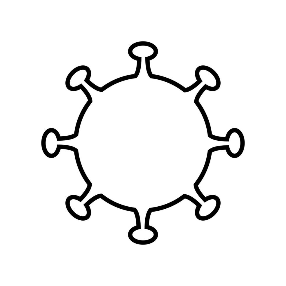 Black and white volumetric icon of harmful Chinese new microbial virus dangerous strain covid 019 coronavirus epidemic pandemic disease. Vector illustration