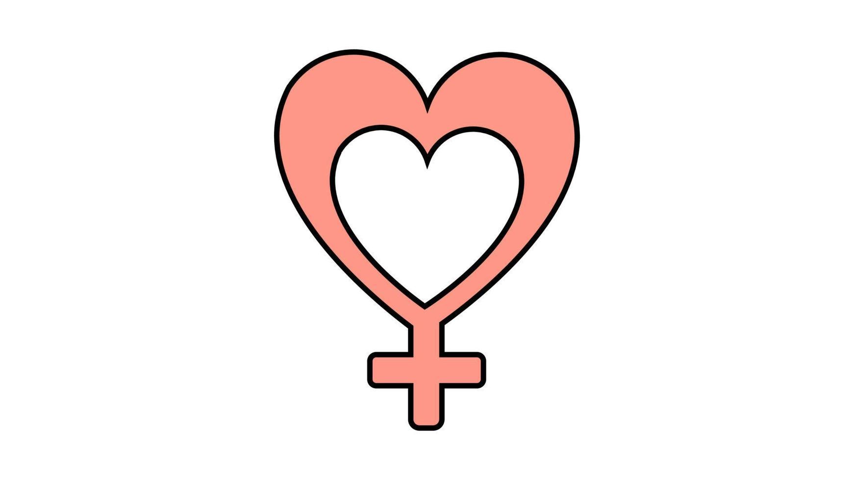 Simple flat style icon of the beautiful symbol of the astronomical man and Mars in the heart for the feast of love on Valentine's Day or March 8th. Vector illustration