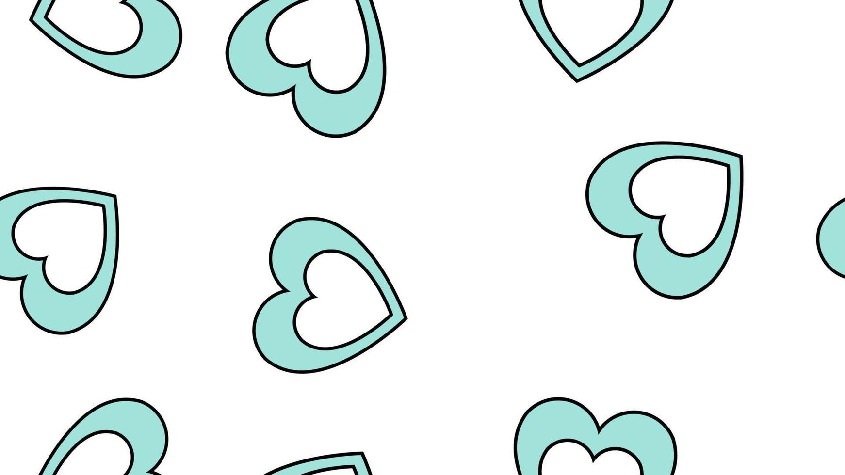 textura de patrones sin fisuras de iconos planos de corazones, artículos de amor para la festividad del día de san valentín el 14 de febrero o el 8 de marzo sobre un fondo blanco. ilustración vectorial vector