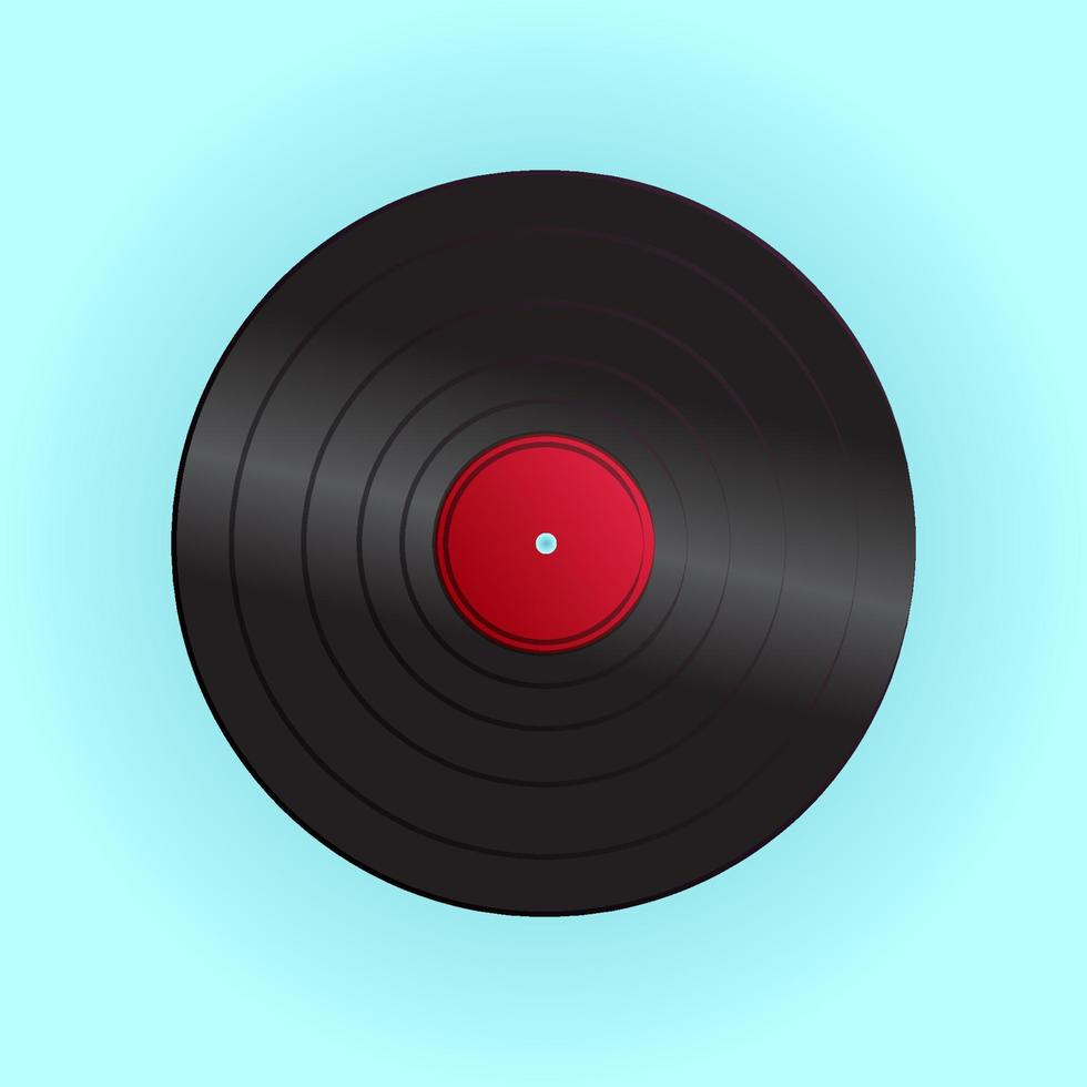 Old beautiful retro hipster vinyl record from the 70s, 80s, 90s on a blue background vector