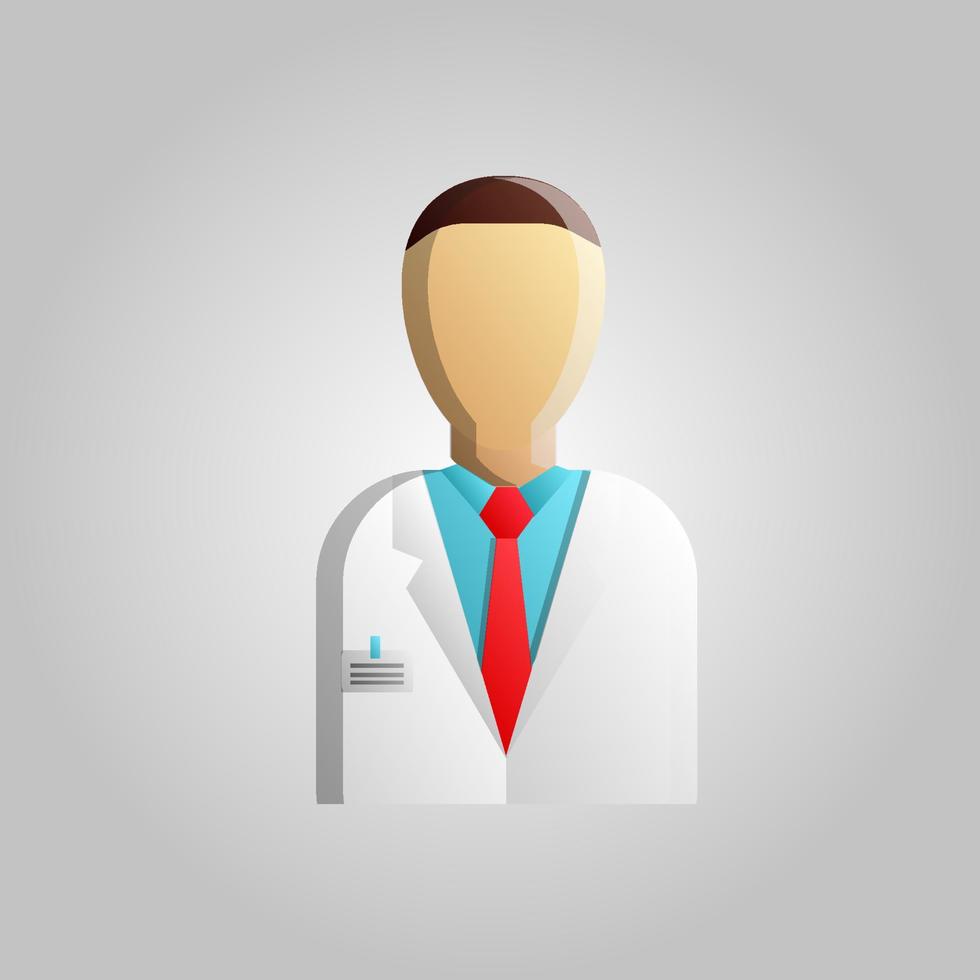 Handsome medical icon male doctor in a white coat on a white background vector