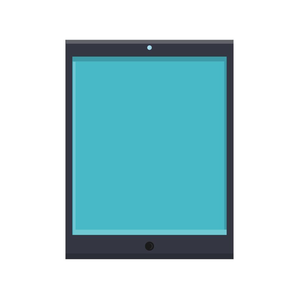 Vector illustration of flat icon of modern digital digital rectangular mobile tablet with isolated on white background. Concept computer digital technologies