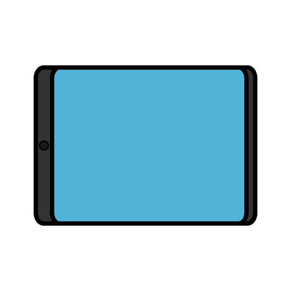 ilustración vectorial de una tableta móvil rectangular digital moderna simple de icono plano aislada sobre fondo blanco. concepto de tecnologías digitales informáticas vector