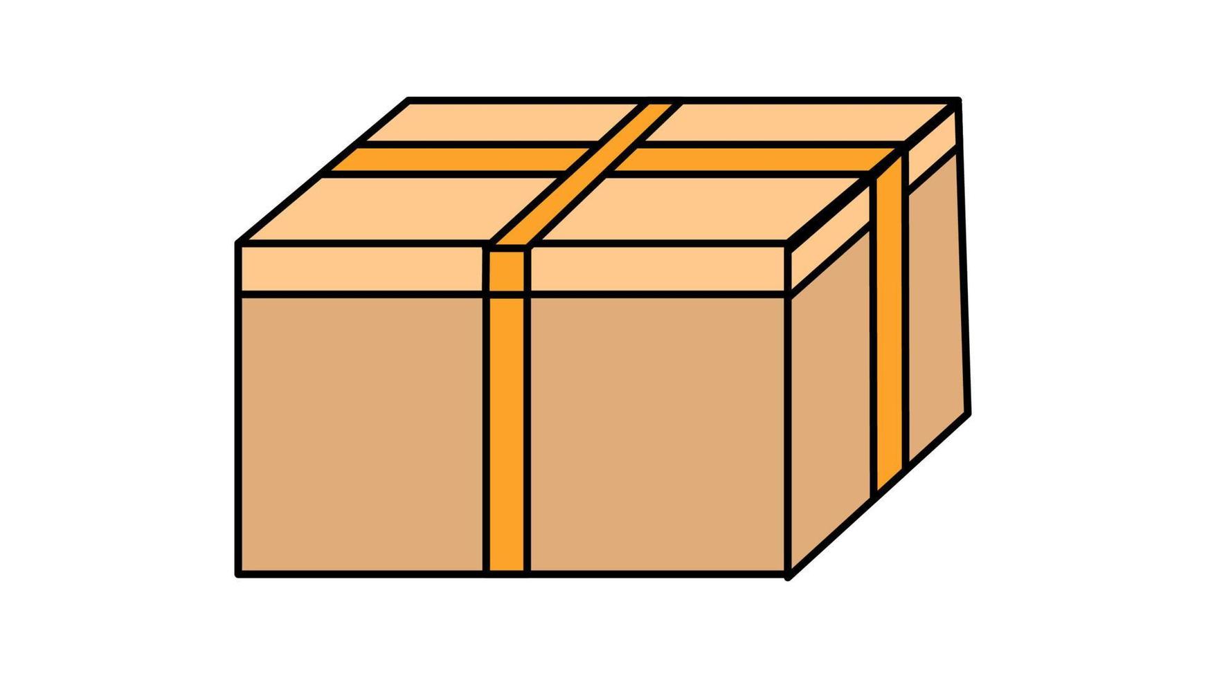 icono de estilo plano simple hermosa caja de regalo de paquete de cartón con una cinta para la fiesta del amor para el día de san valentín o el 8 de marzo. ilustración vectorial vector