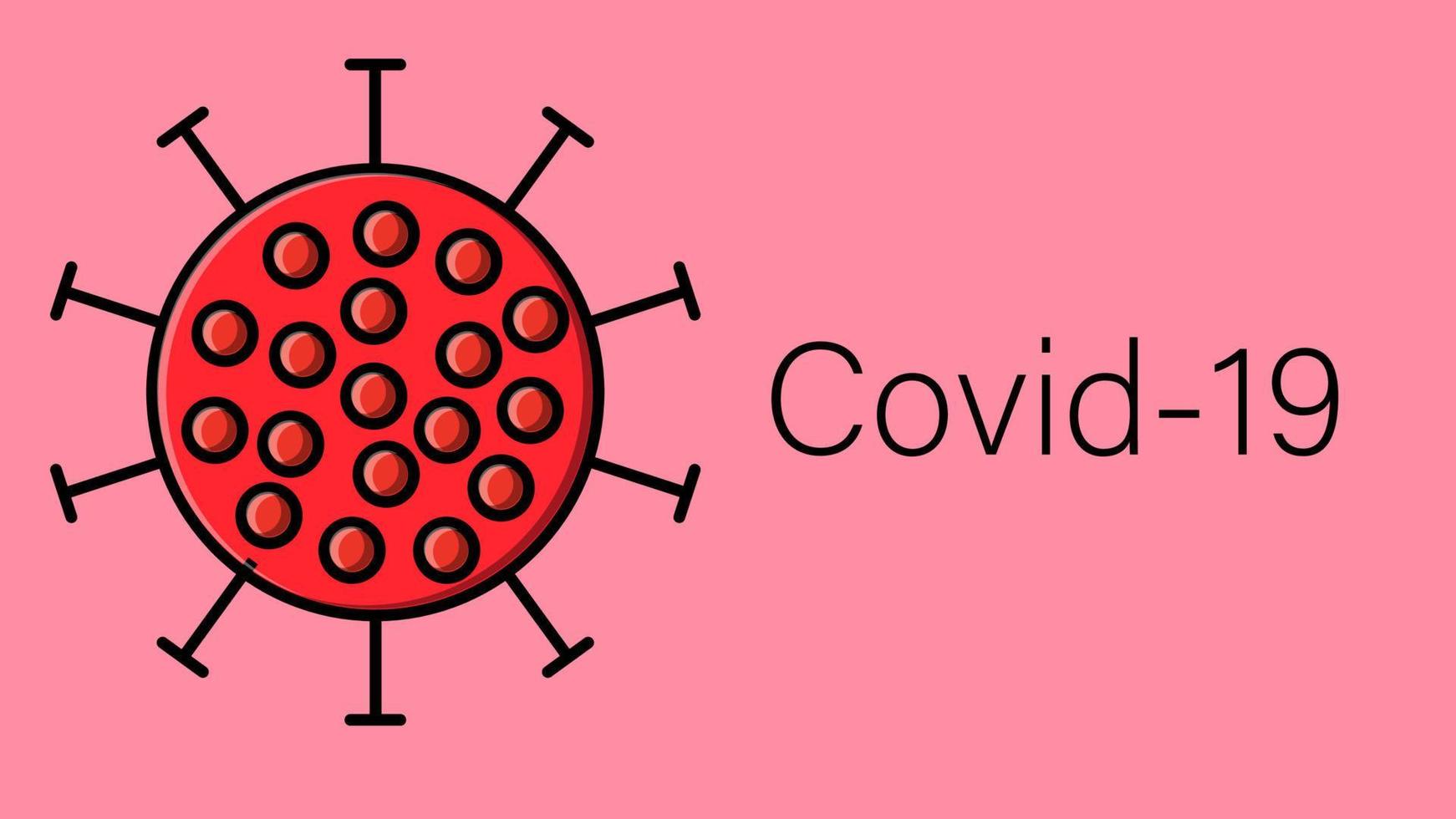 Red dangerous infectious deadly respiratory coronavirus pandemic epidemic, covid-19 microbe virus on a pink background vector