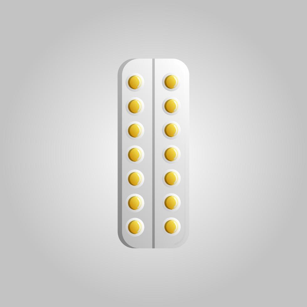 Beautiful medical icon pack of blister packs with capsules of pills with medicine for the treatment of diseases on a white background vector