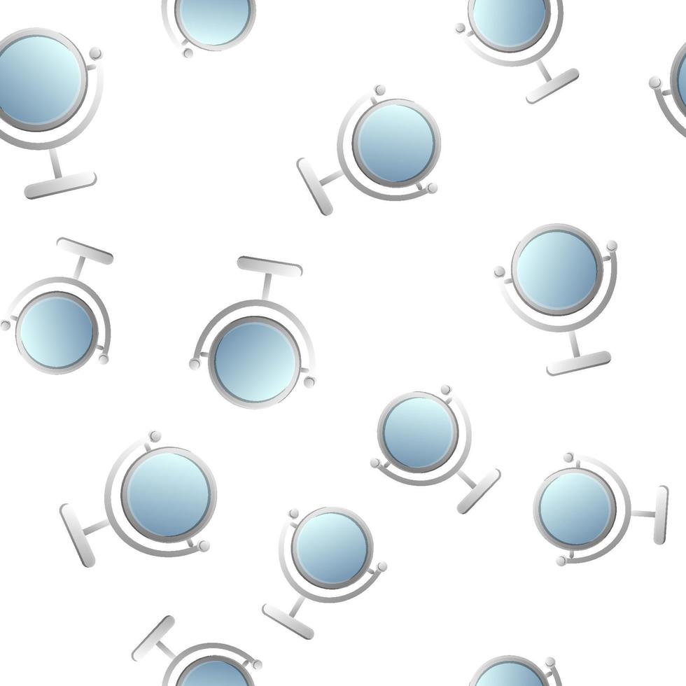Endless seamless pattern of beautiful beauty items for makeup and cosmetics applying glass mirrors on a stand vector