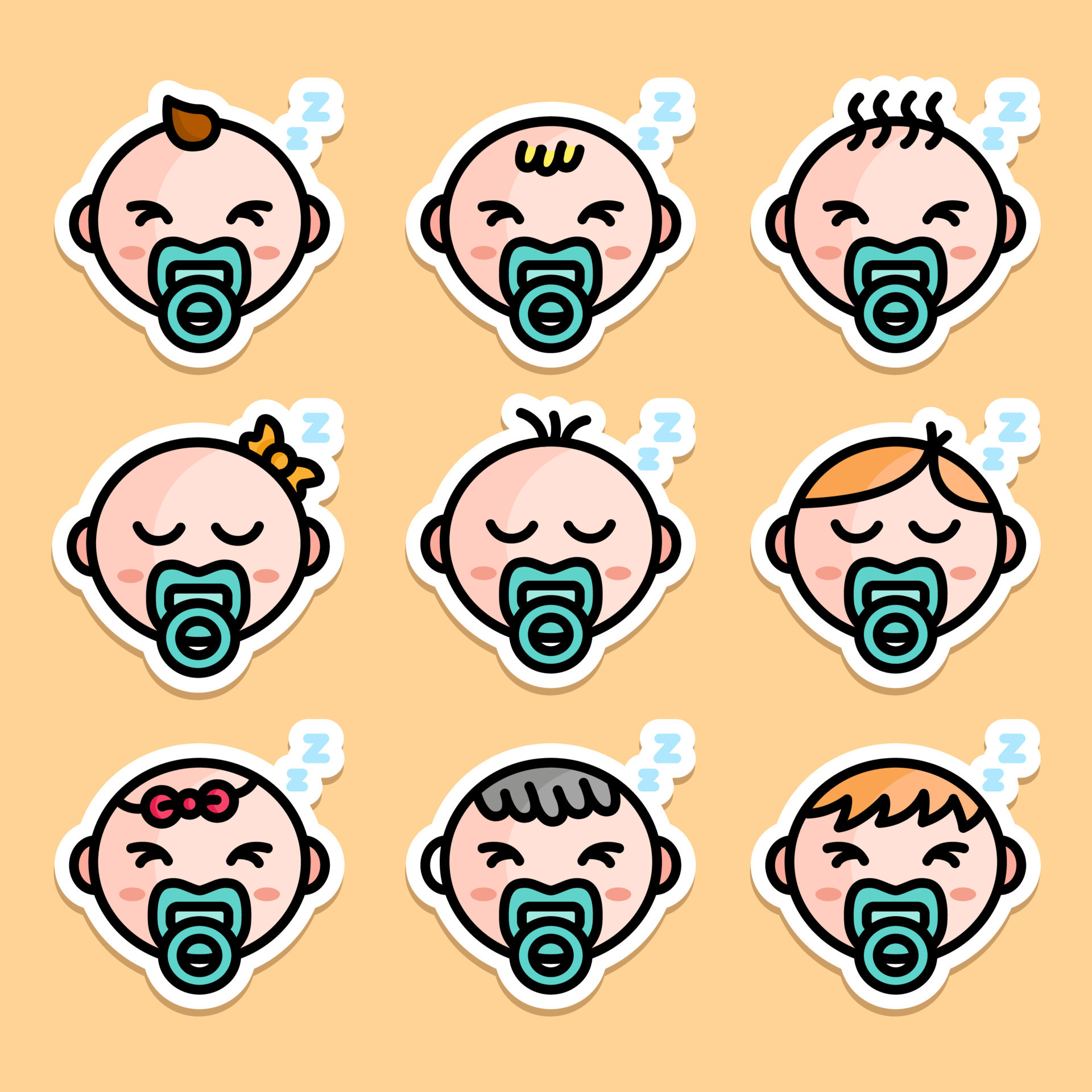 Baby sleep pacifier child boy kid infant family birth girl newborn