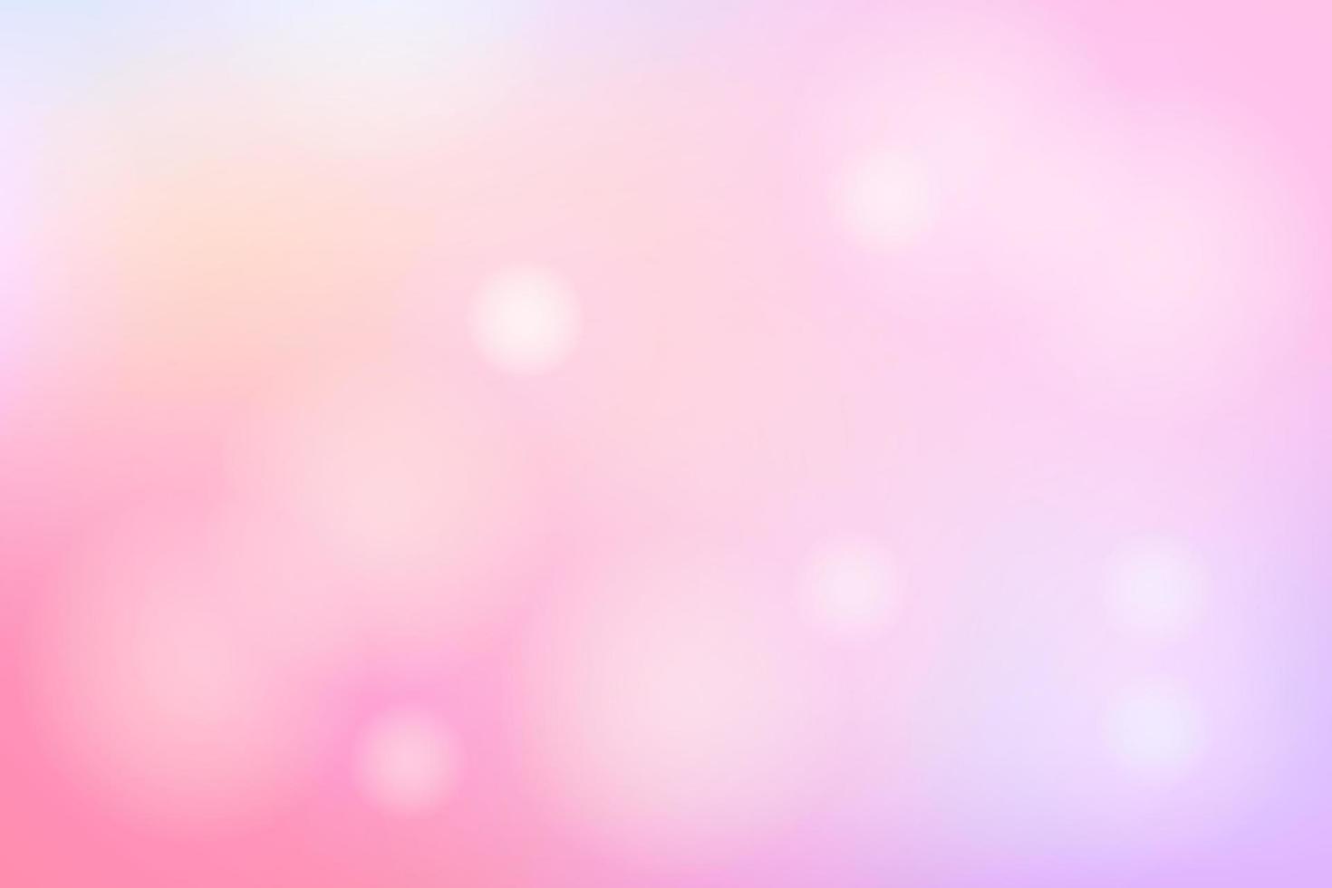 Soft pastel blurred bokeh light effect background. Soft pink purple orange color. Vector illustration