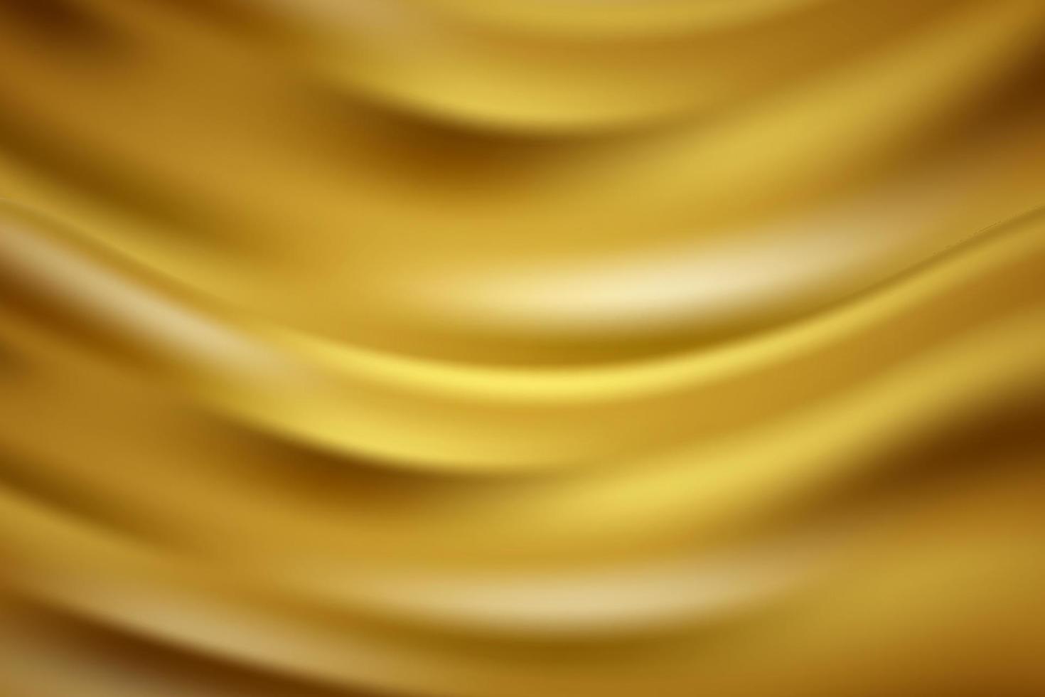 tela de seda de oro abstracto ondas ilustración de vector de fondo de tela de cortinas amarillas. plantilla, pancarta, póster, tarjeta, etc.